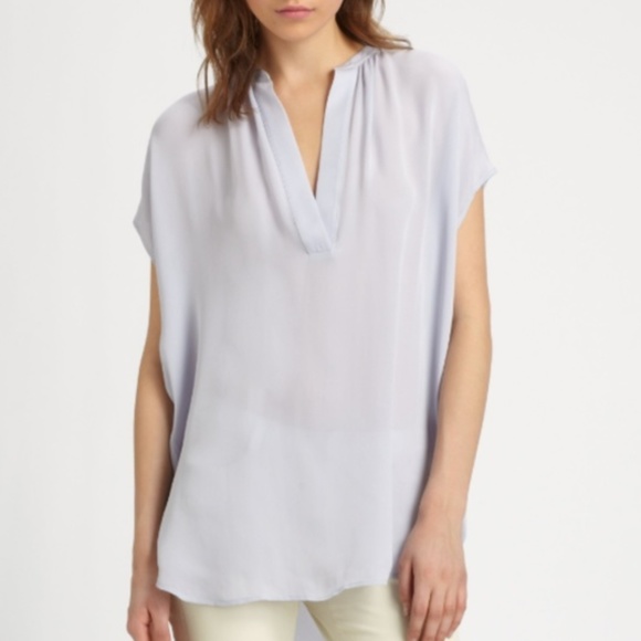 Vince Tops - VINCE Purple Gray Silk V-Neck Dolman Sleeve Top S